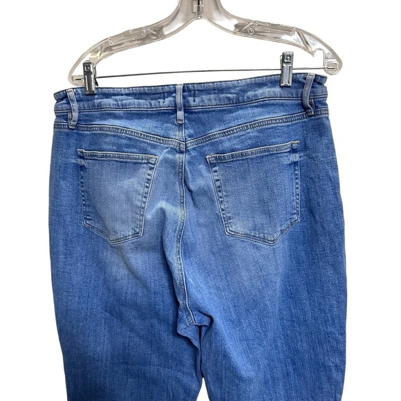 LOFT CURVY HIGH WAIST KICK CROP Blue denim jeans women’s size 32/14 - Picture 5 of 15